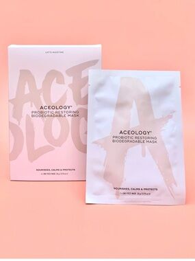 ACEOLOGY Skincare Face Mask Probiotic Restoring Biodegradable Mask 4 Pack